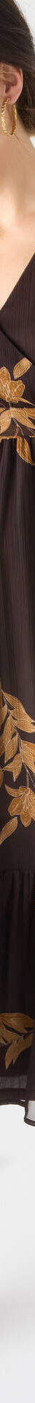 Robe longue volant, voile imprimé (chocolat / caramel) Robe longue volant, voile imprimé (chocolat / caramel)